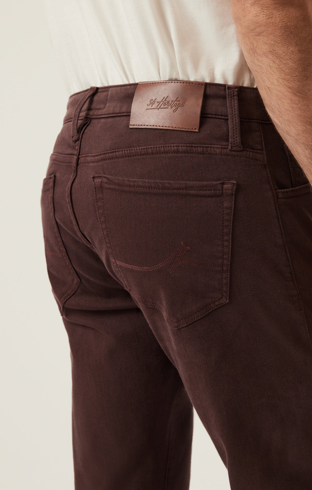 34 Heritage Courage Straight Leg Pants in Burgundy Diagonal