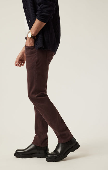34 Heritage Courage Straight Leg Pants in Burgundy Diagonal