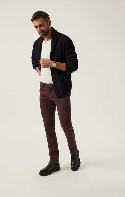 34 Heritage Courage Straight Leg Pants in Burgundy Diagonal