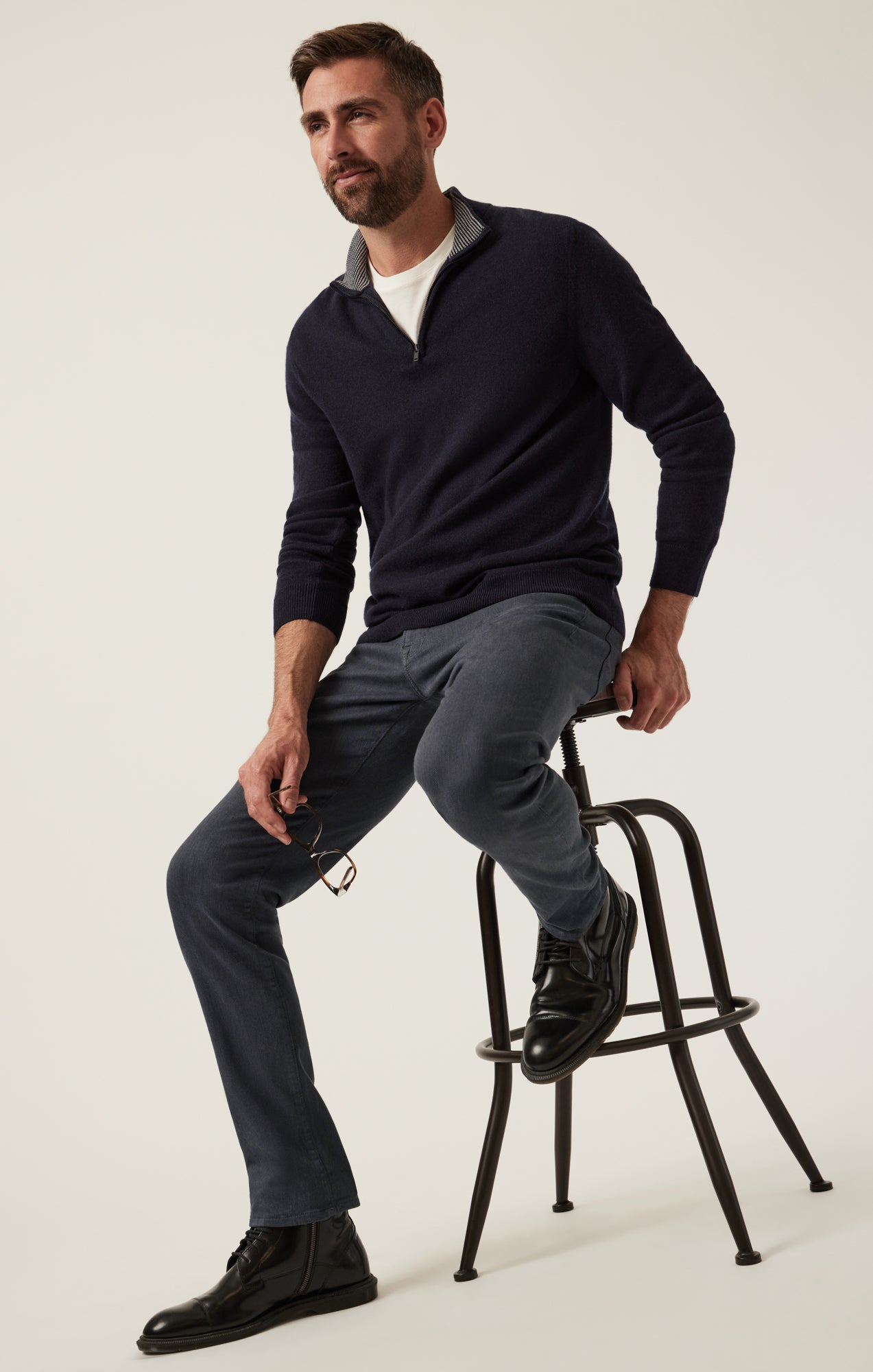 34 Heritage Courage Straight Leg Pants in Slate Diagonal