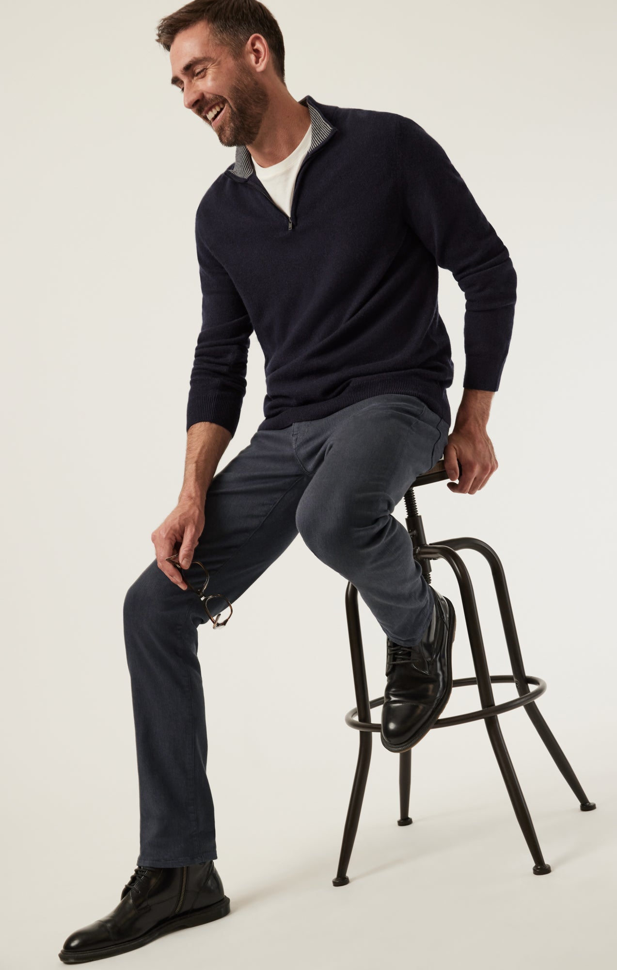 34 Heritage Courage Straight Leg Pants in Slate Diagonal