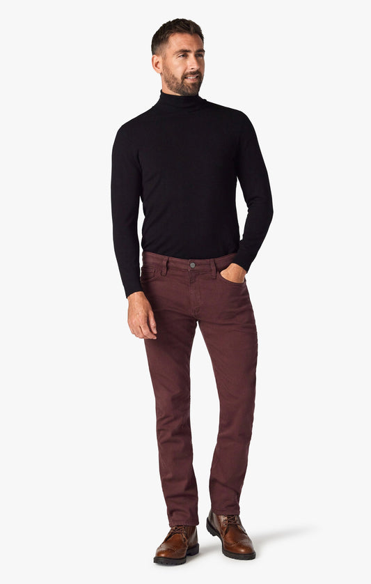 34 Heritage 34 Heritage Courage Mid-Rise, Straight Leg Pants In Burgundy Comfort