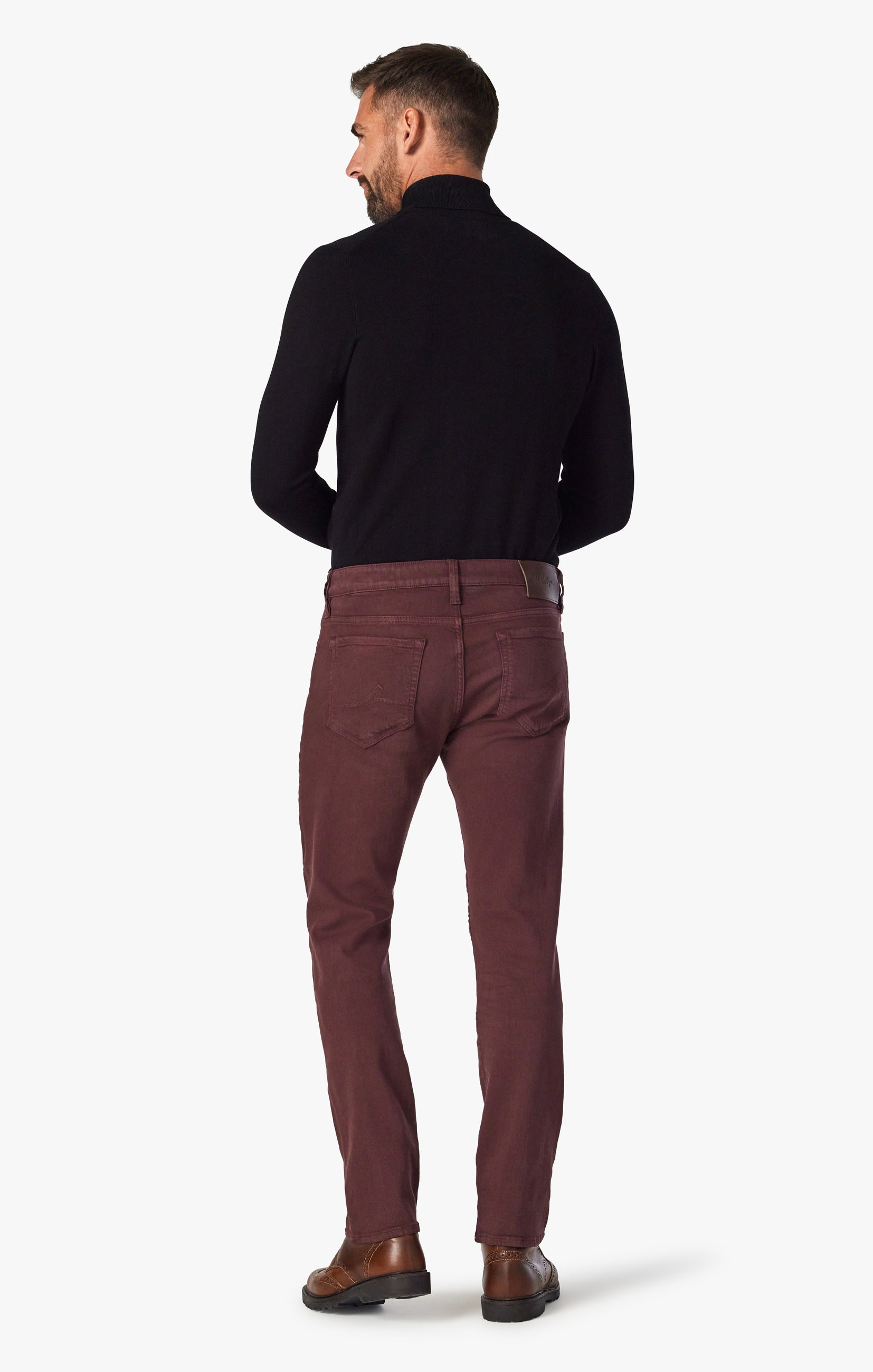 34 Heritage 34 Heritage Courage Mid-Rise, Straight Leg Pants In Burgundy Comfort