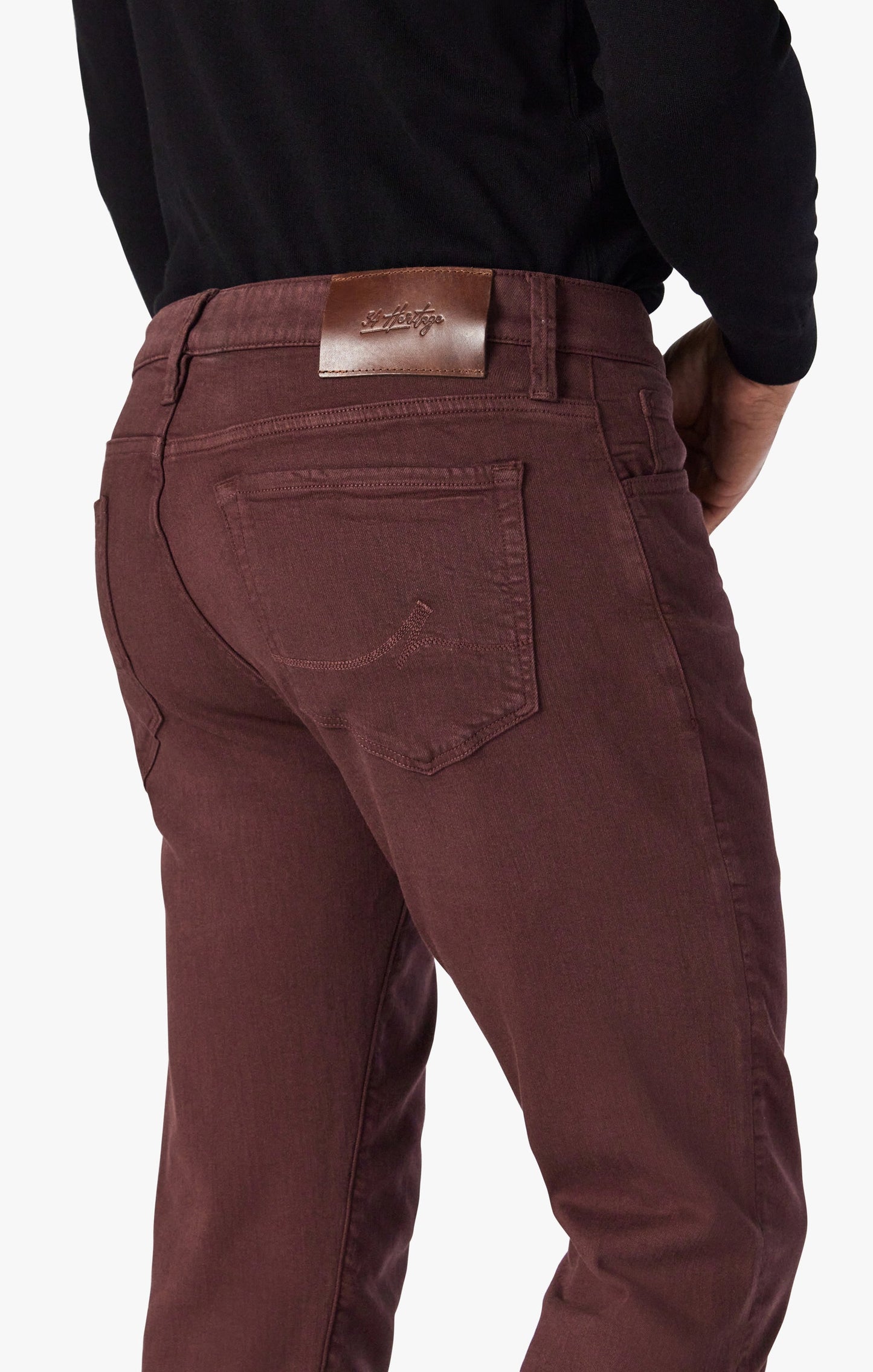 34 Heritage 34 Heritage Courage Mid-Rise, Straight Leg Pants In Burgundy Comfort