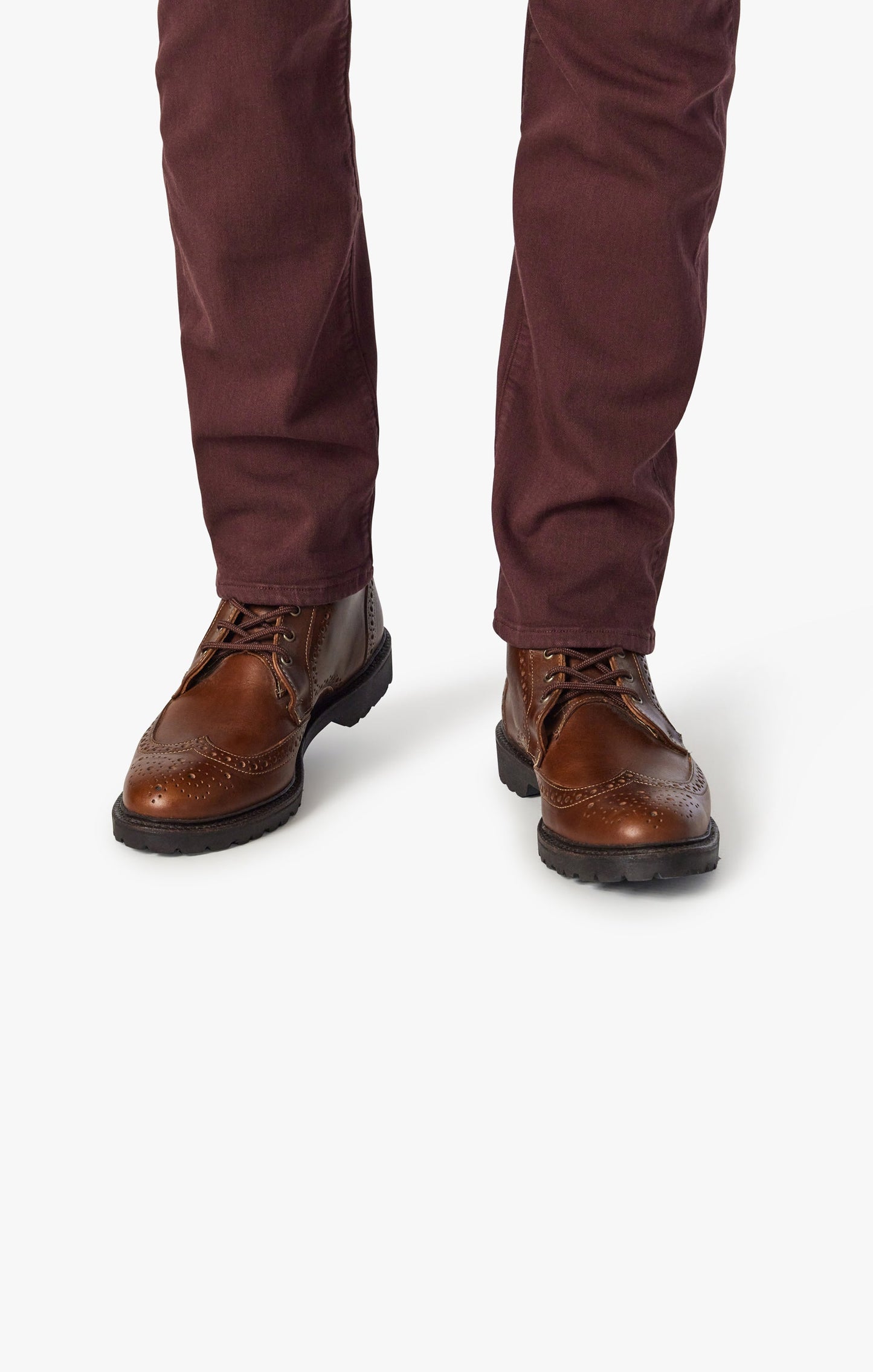 34 Heritage 34 Heritage Courage Mid-Rise, Straight Leg Pants In Burgundy Comfort
