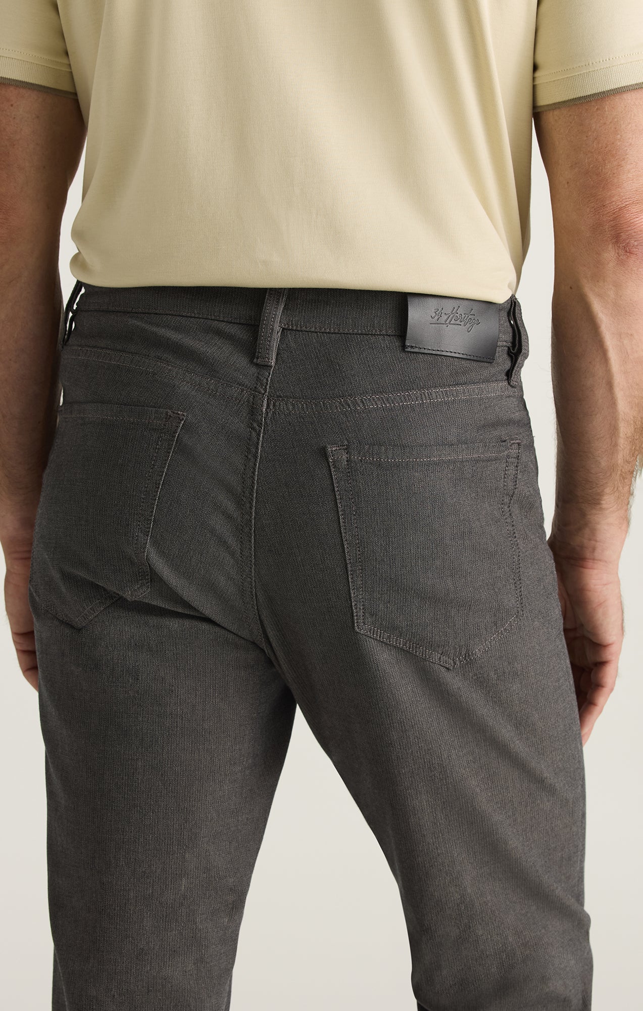 34 Heritage Charisma Relaxed Straight Pants in Grey Herringbone