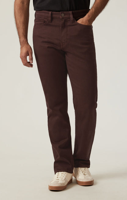 34 Heritage Charisma Relaxed Straight Pants in Burgundy Diagonal