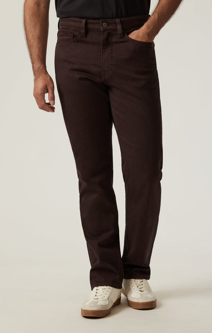 34 Heritage Charisma Relaxed Straight Pants in Burgundy Diagonal