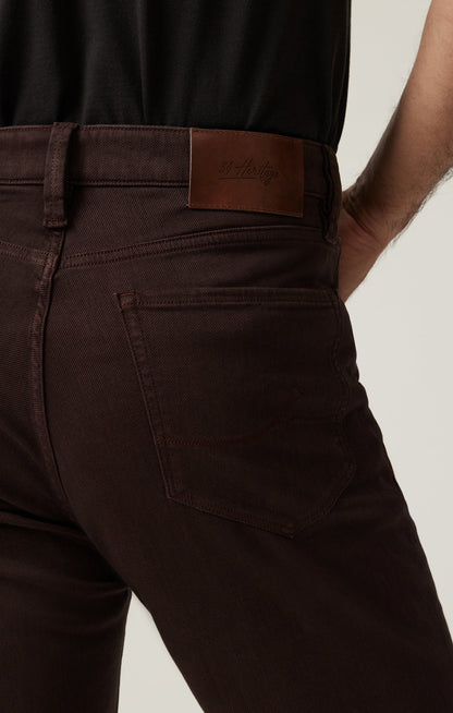 34 Heritage Charisma Relaxed Straight Pants in Burgundy Diagonal