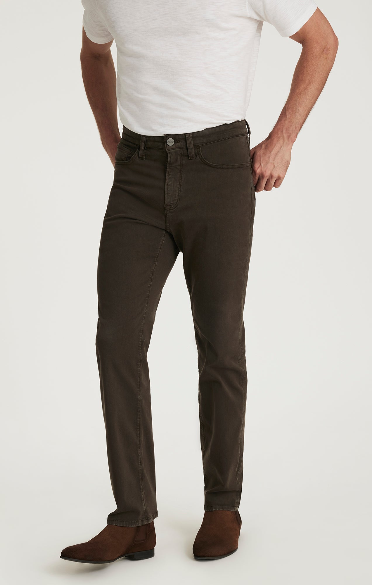 34 Heritage Charisma Relaxed Straight Pants in Cactus Green Twill