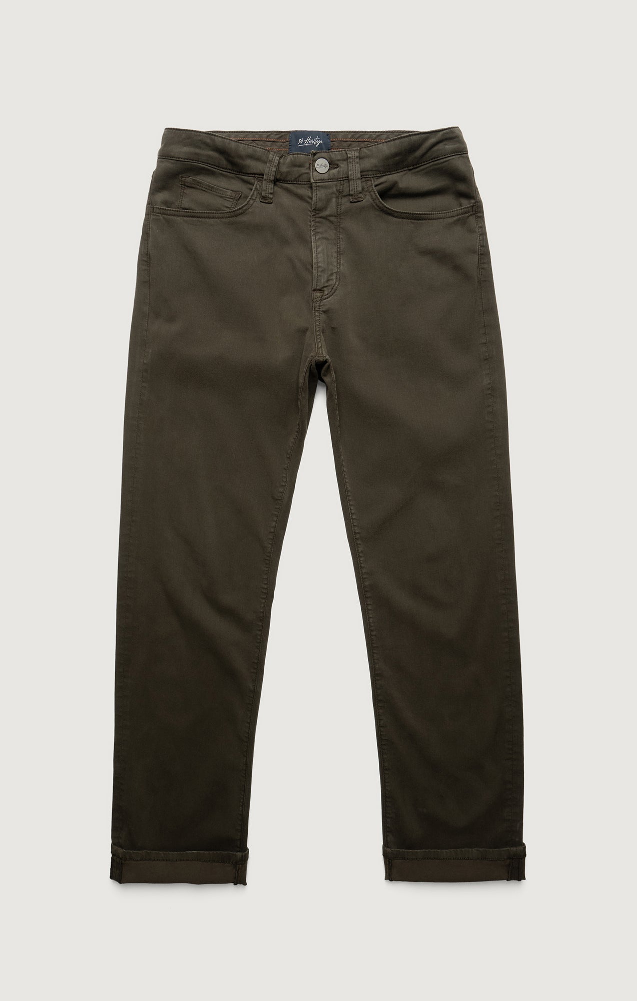 34 Heritage Charisma Relaxed Straight Pants in Cactus Green Twill