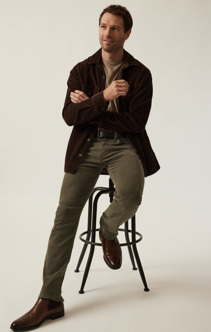 34 Heritage Courage Straight Leg Pants in Dark Olive Twill