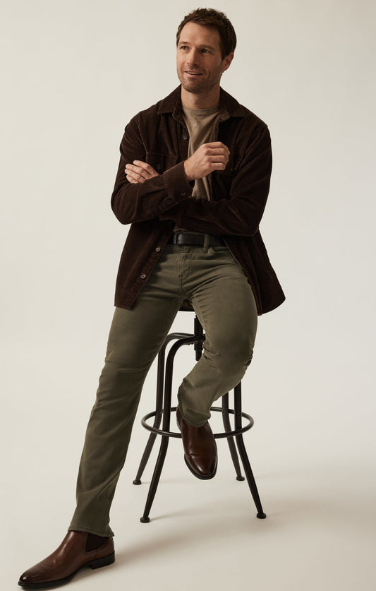 34 Heritage Courage Straight Leg Pants in Dark Olive Twill