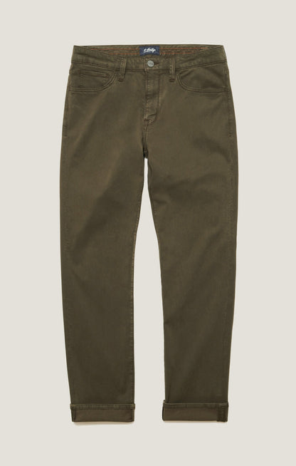 34 Heritage Courage Straight Leg Pants in Dark Olive Twill
