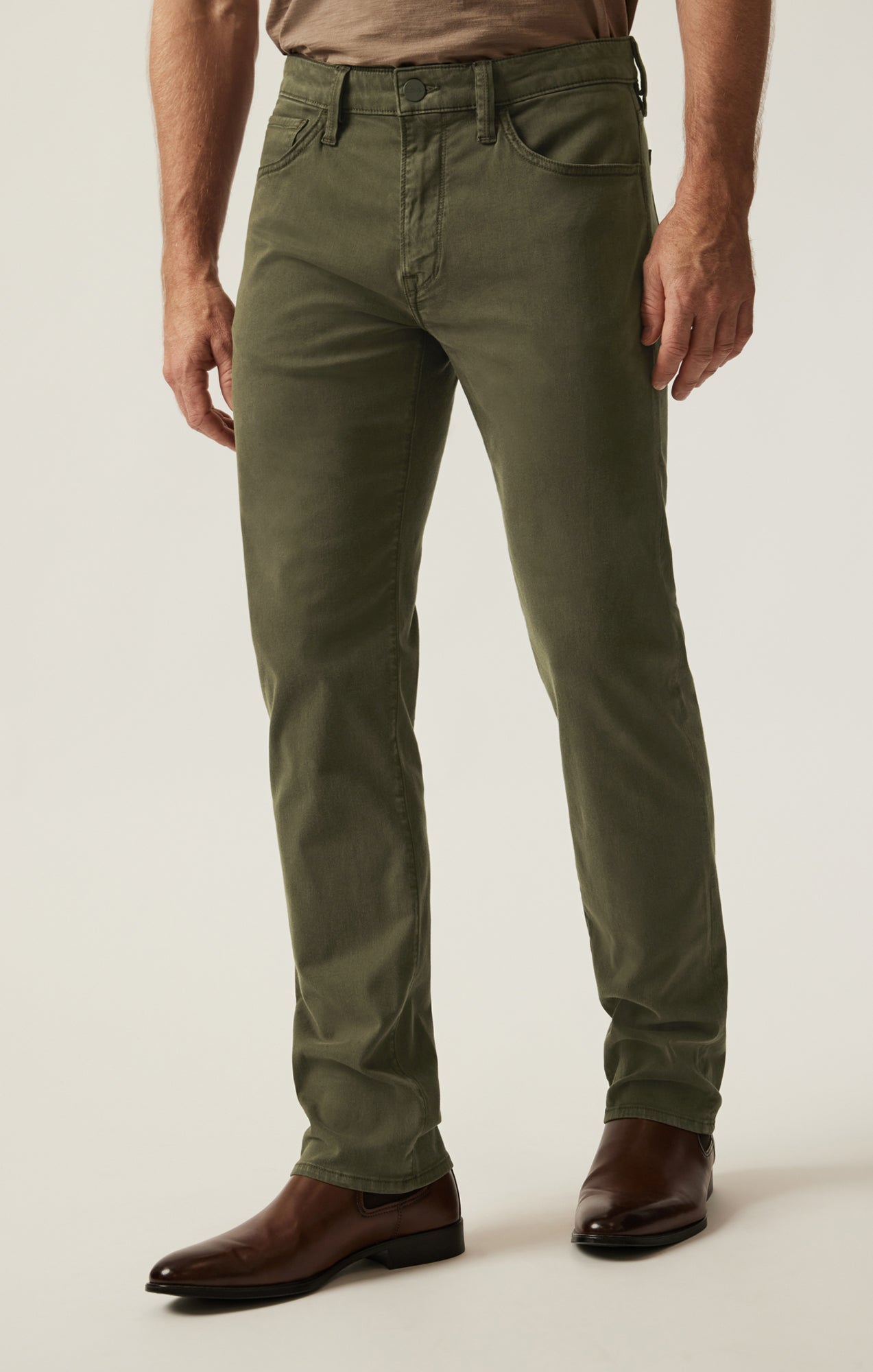 34 Heritage Courage Straight Leg Pants in Dark Olive Twill