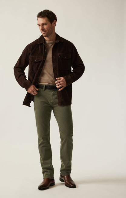 34 Heritage Courage Straight Leg Pants in Dark Olive Twill