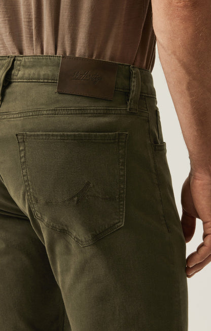 34 Heritage Courage Straight Leg Pants in Dark Olive Twill