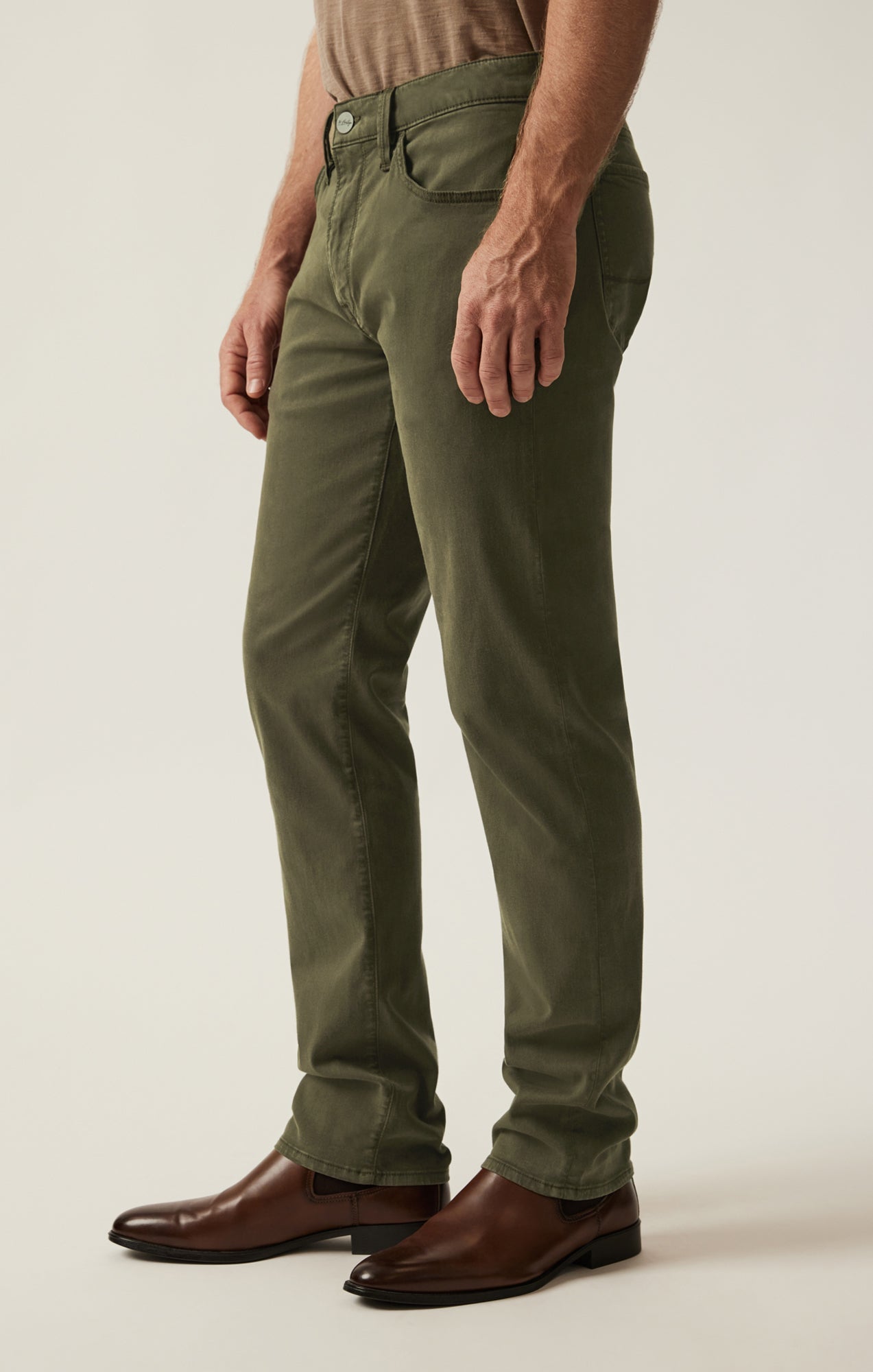 34 Heritage Courage Straight Leg Pants in Dark Olive Twill