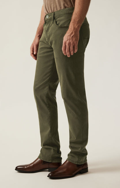 34 Heritage Courage Straight Leg Pants in Dark Olive Twill