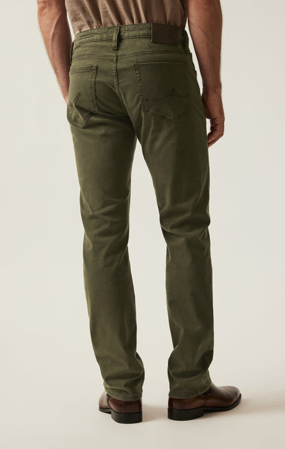 34 Heritage Courage Straight Leg Pants in Dark Olive Twill