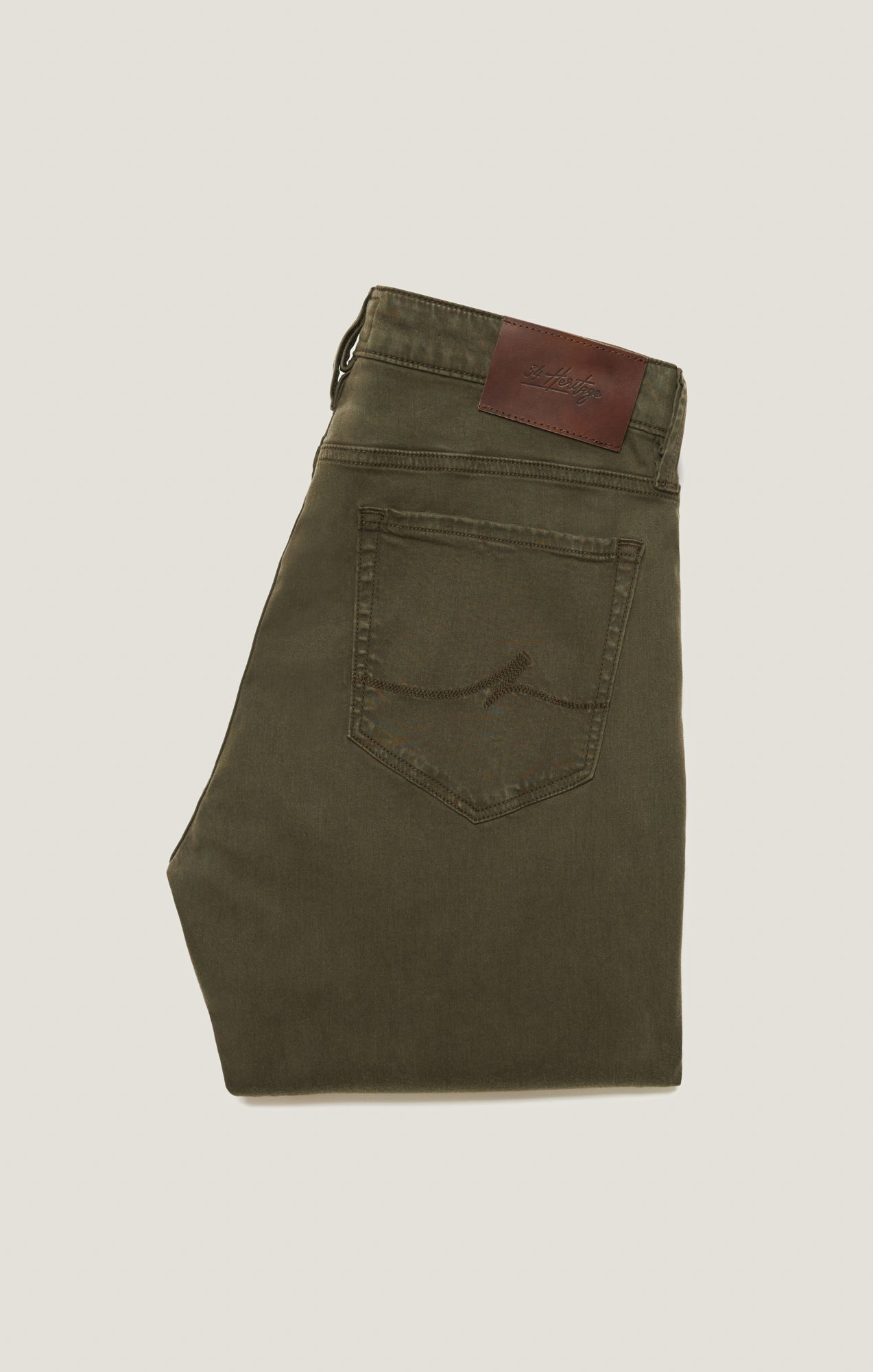 34 Heritage Courage Straight Leg Pants in Dark Olive Twill