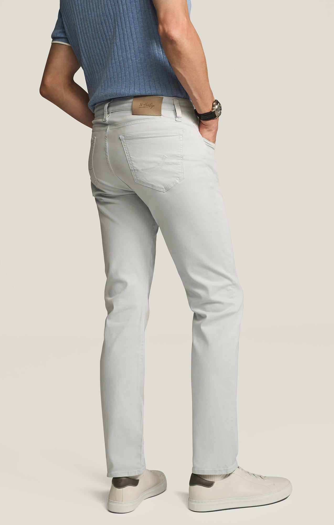 34 Heritage Courage Straight Leg Pants in Stone Twill