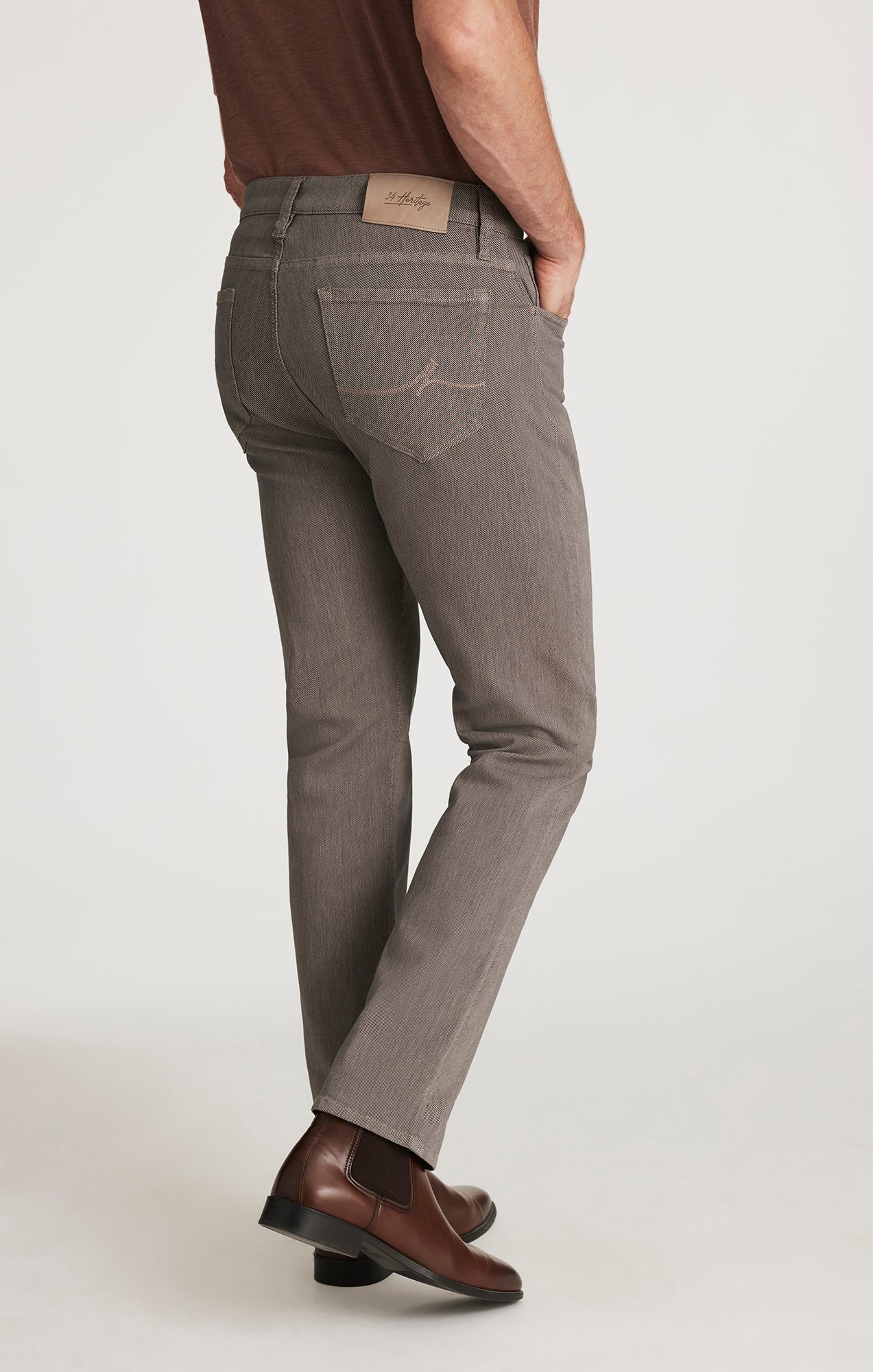 34 Heritage Courage Straight Leg Pants in Dove Grey Diagonal