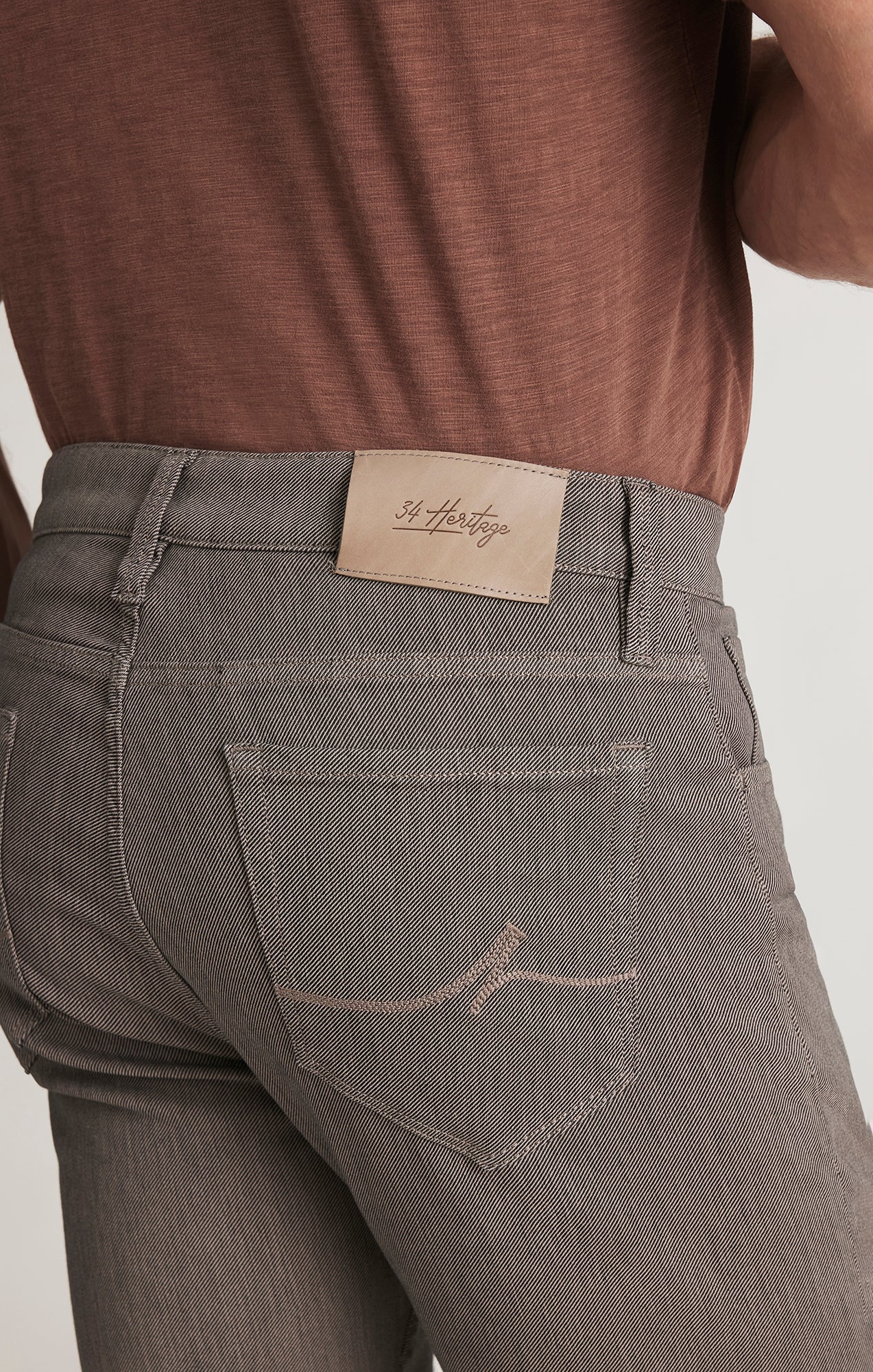 34 Heritage Courage Straight Leg Pants in Dove Grey Diagonal
