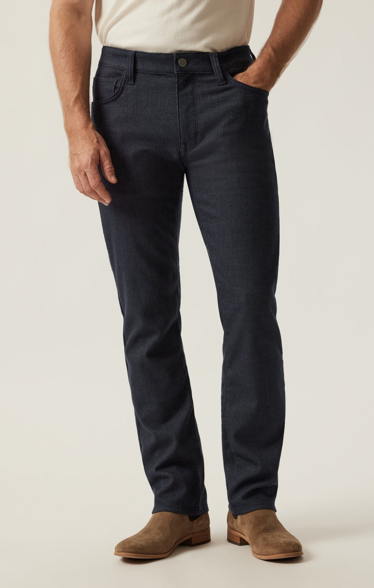 34 Heritage Courage Straight Leg Pants in Navy Fancy
