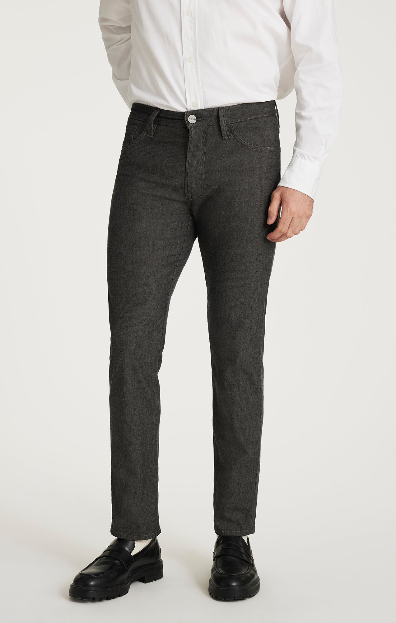 34 Heritage Courage Straight Leg Pants in Grey Herringbone