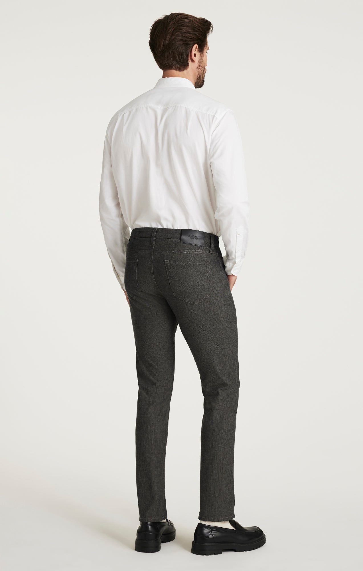 34 Heritage Courage Straight Leg Pants in Grey Herringbone