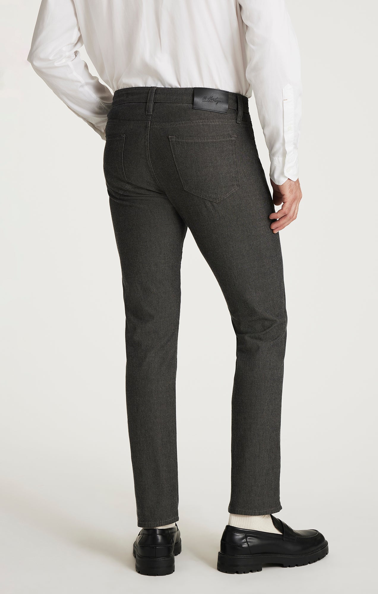 34 Heritage Courage Straight Leg Pants in Grey Herringbone