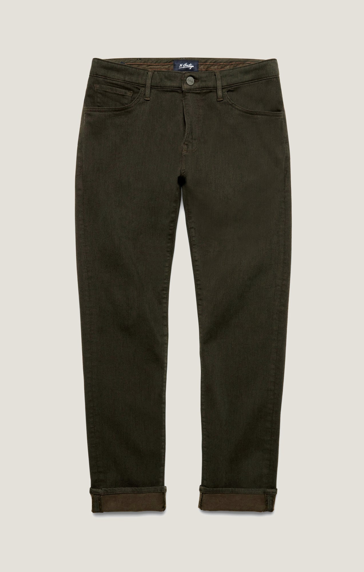 34 Heritage Charisma Relaxed Straight Pants in Rifle Green Diagonal