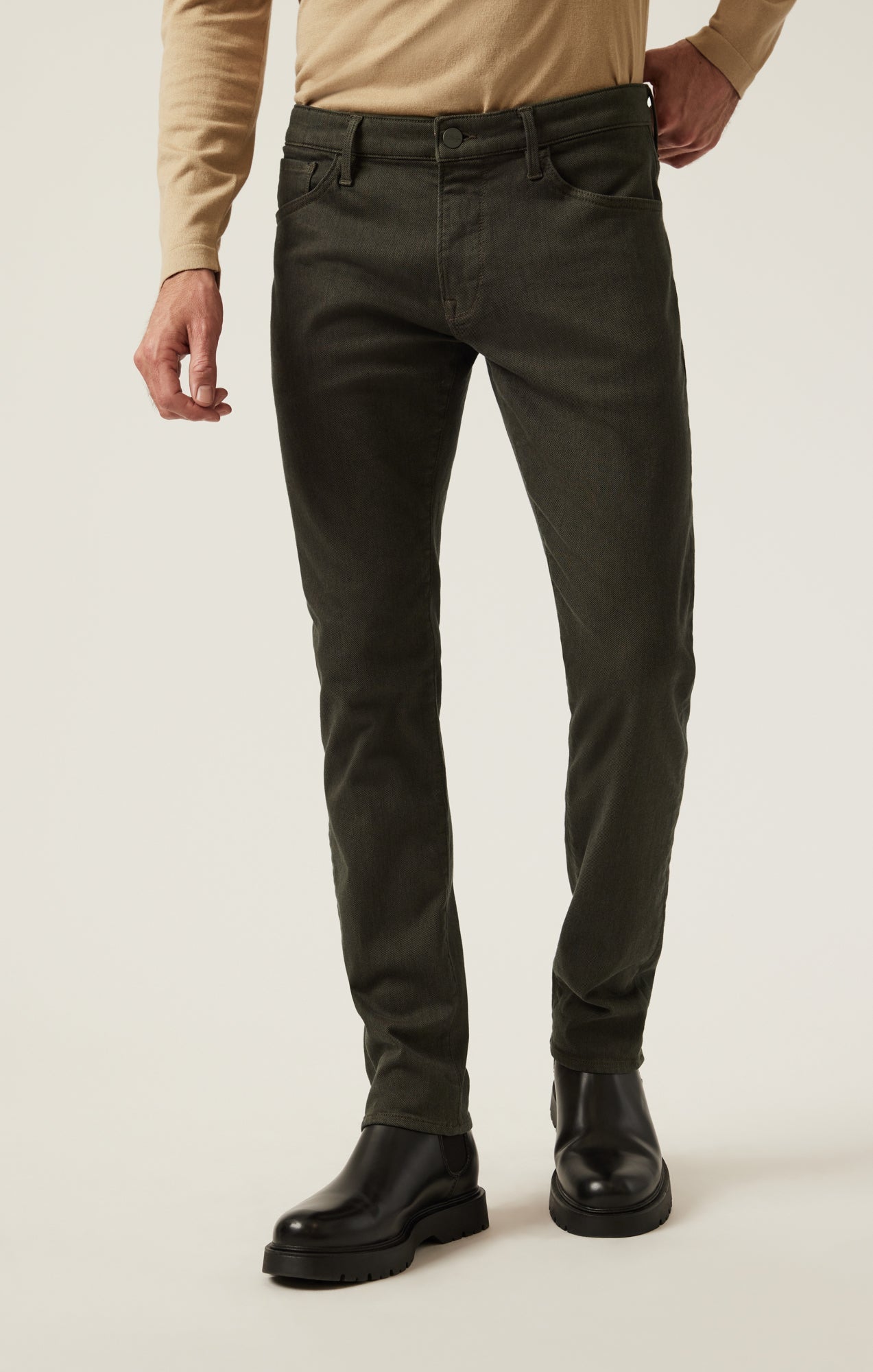 34 Heritage Courage Straight Leg Pants in Rifle Green Diagonal