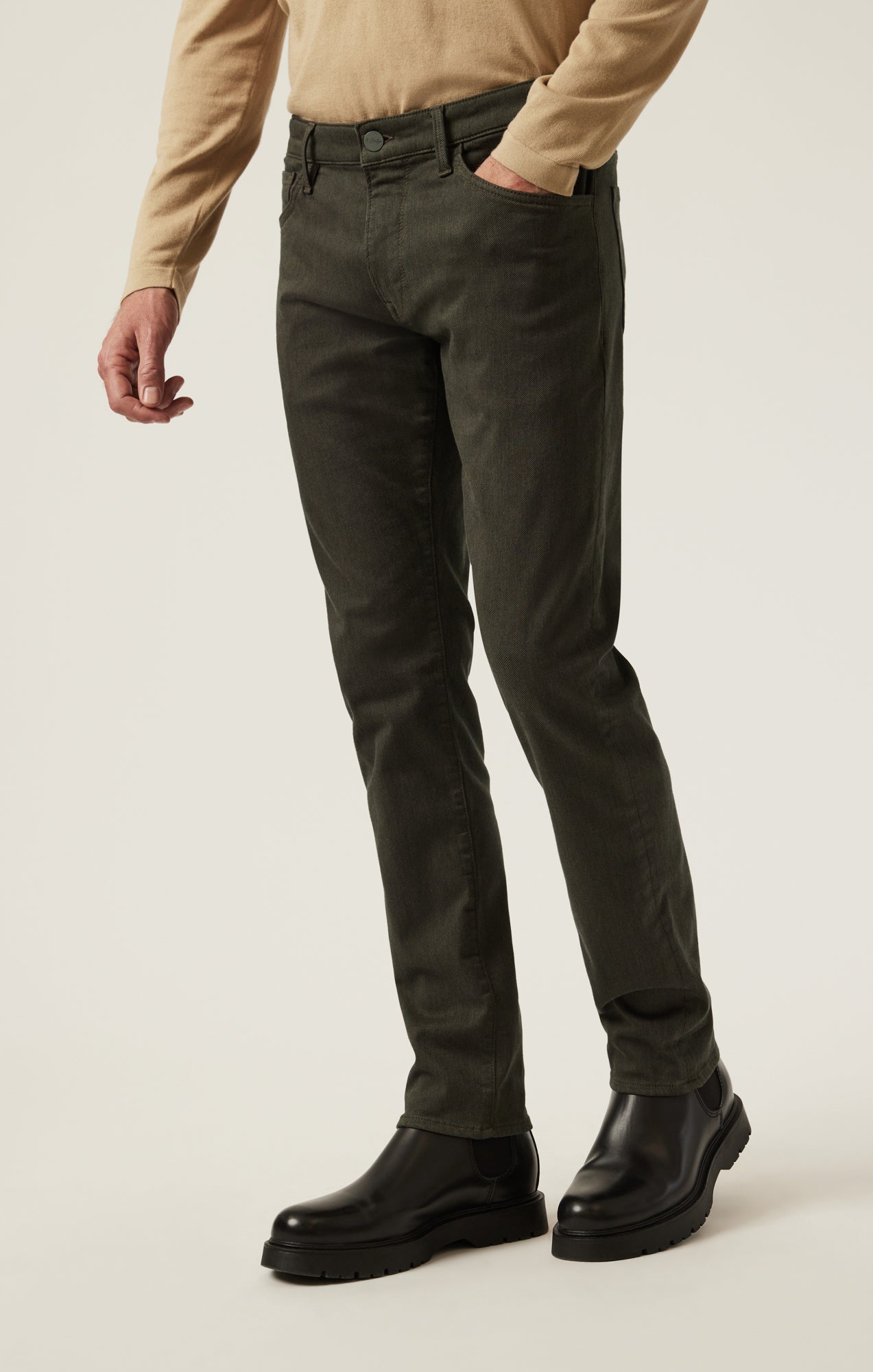 34 Heritage Courage Straight Leg Pants in Rifle Green Diagonal