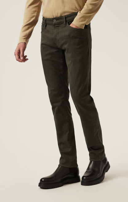 34 Heritage Courage Straight Leg Pants in Rifle Green Diagonal