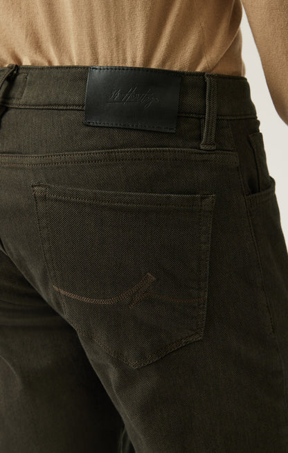 34 Heritage Courage Straight Leg Pants in Rifle Green Diagonal