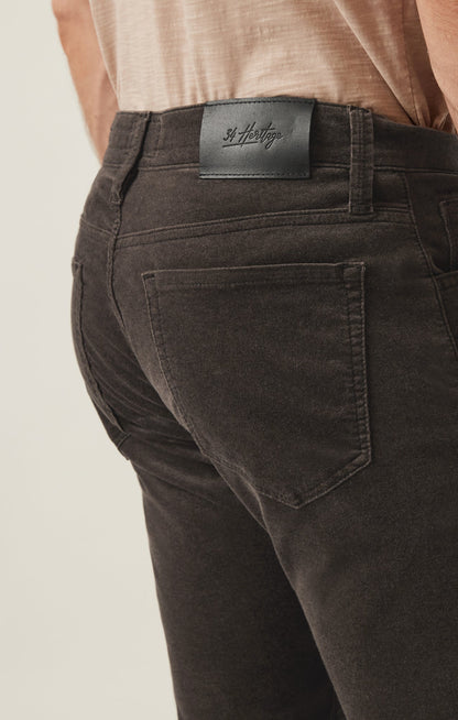 34 Heritage Courage Straight Leg Pants in Dark Olive Moleskin
