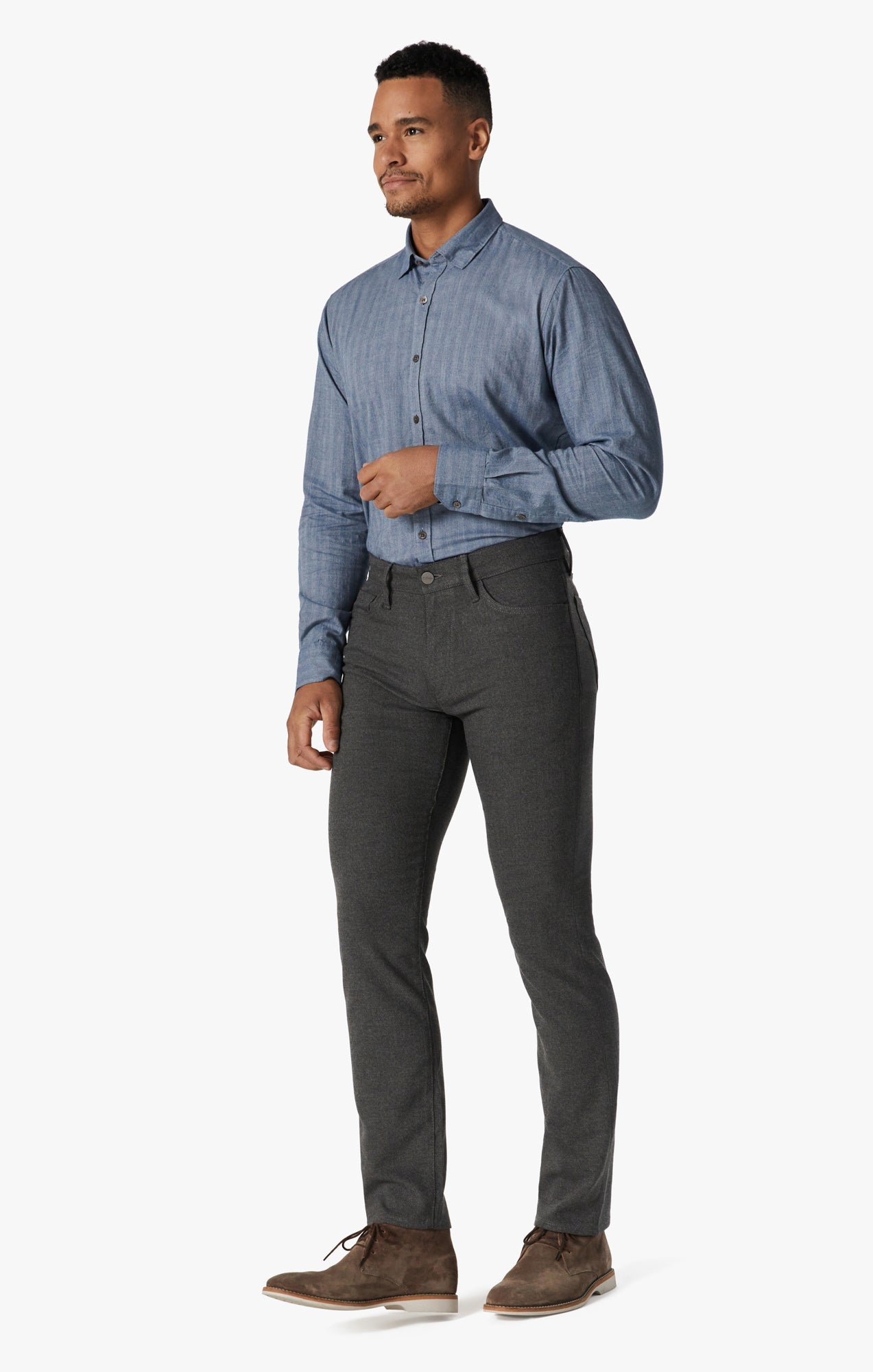 34 Heritage Courage Straight Leg Pants in Grey Elite